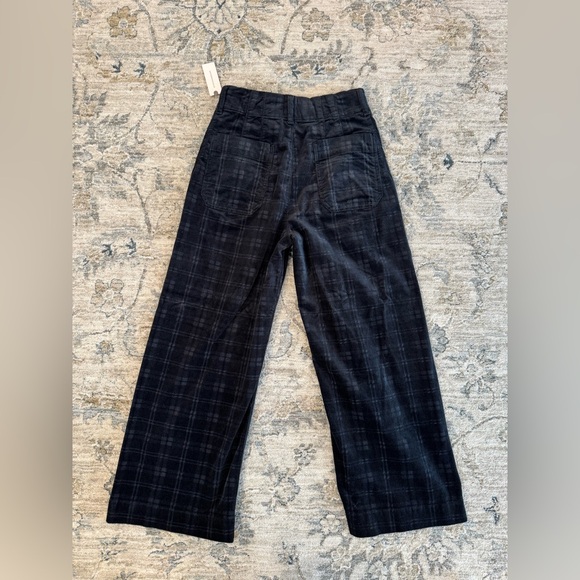Meave The Colette Cropped Wide-Leg Plaid Corduroy Pants - Picture 3 of 9